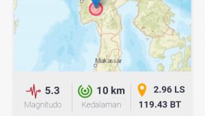 Dinihari, Gempa 5,3 SR Guncang Mamasa Sulbar Terasa Hingga ke Palopo