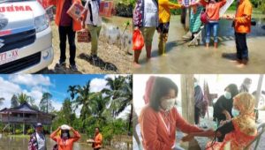 Akar Bersatu Bantu Logistik dan Pemeriksaan Kesehatan Korban Banjir Lutra