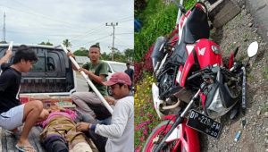 Tabrakan Beruntun di Poros Luwu, Emak-emak Pengendara Motor Sport Dilarikan ke Puskesmas