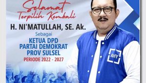 Ni’matullah Kembali Pimpin Demokrat Sulsel, Wakil Ketua DPRD Palopo Ucapkan Selamat