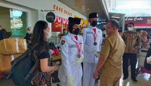 Tiba di Makassar, Paskibraka Nasional asal Luwu Utara Dijemput di Bandara Sultan Hasanuddin
