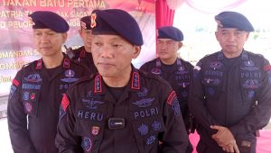 Peletakan Batu Pertama Pembangunan Mako Yon D Pelopor, Dansat Brimob Polda Sulsel Janji Satu Ruang Diberi Nama Basmin Mattayang