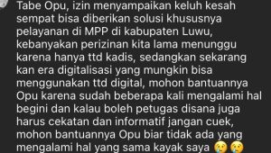 Warga Keluhkan Petugas Pelayanan MPP Kabupaten Luwu yang Kurang Informatif