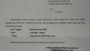 Pemerintah Kabupaten Luwu Berencana Jual Salah Satu Aset Daerah ke PT Masmindo Dwi Area