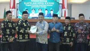Kedatangan Rombongan Kafilah MTQ Kabupaten Luwu Disambut Sangat Oleh Pemkab Takalar