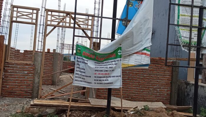 CV Rezki Mutia Reza Laksanakan Pekerjaan Rehabilitasi Pustu dan Pembangunan Balai Penyuluh KB tidak Sesuai RAB dan Mark Up Anggaran