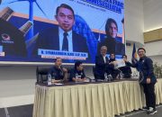 Anggota DPRD Palopo, Umar menyampaikan laporan di rapat konsolidasi DPW NasDem Sulsel, Jumat (13/2/2026).