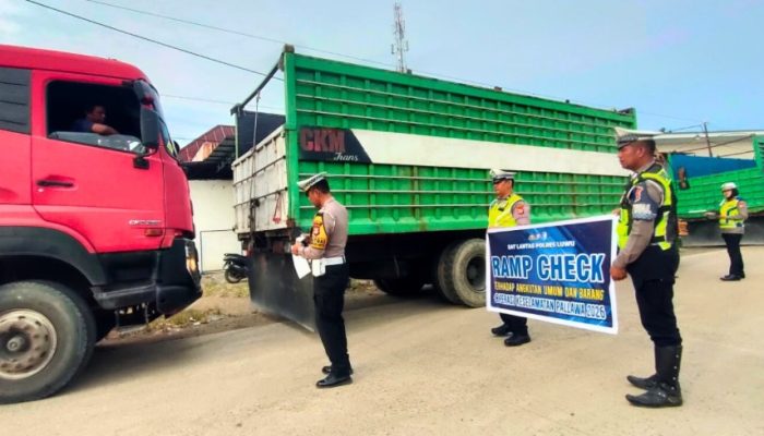 Operasi Keselamatan Pallawa 2026, Sat Lantas Polres Luwu Lakukan Ramp Check Laik Jalan Mobil Angkutan Barang