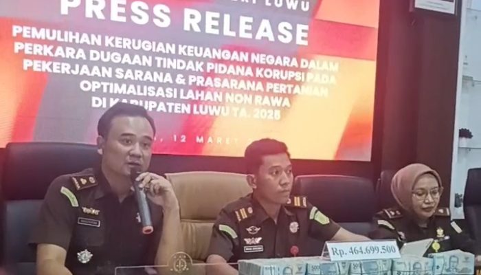Kejari Luwu Selamatkan Ratusan Juta Uang Negara yang Dikuasai 43 Kelompok Tani Penerima Bantuan Optimalisasi Lahan Pertanian Non Rawa
