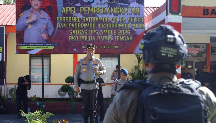 64 Personel Gabungan Brimob Polda Sulsel dan Pasukan Brimob II Korbrimob Polri BKO Polda Papua dalam Rangka Ops Amole 2026