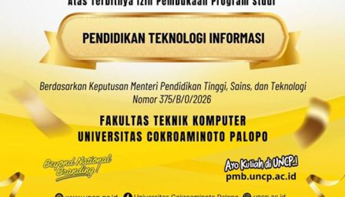 Berkomitmen Dalam Mencetak Generasi Unggul, UNCP Palopo Buka Prodi Teknologi Informasi